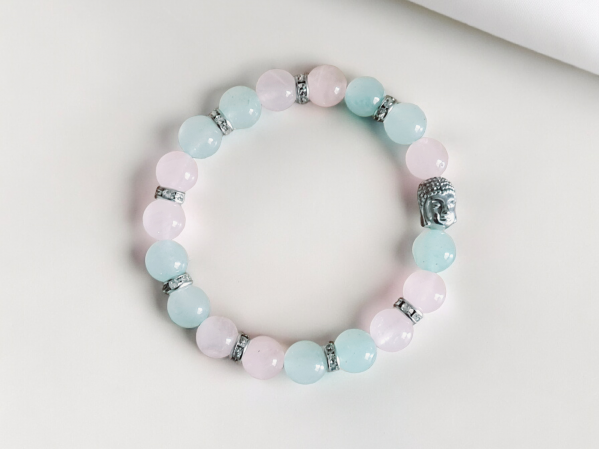 Bracelet aventurine et quartz rose anti-stress